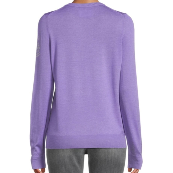 Zadig & Voltaire Miss Love Strass Merino Wool Lavender Sweater Small Nwt - Picture 10 of 13
